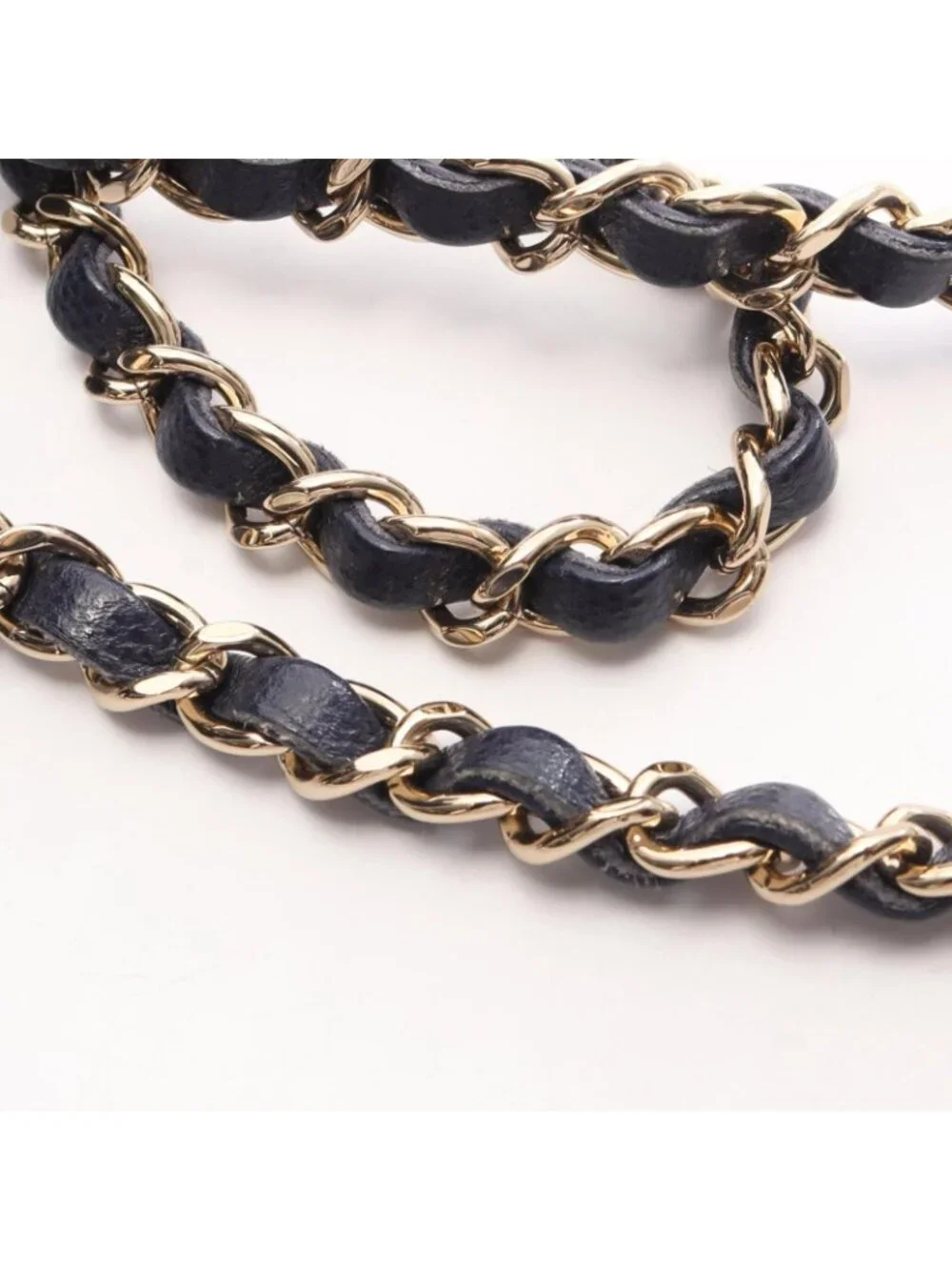 Chanel Shoulder Bag Quilted Vanity 2-Way Navy Caviar Leather Chain